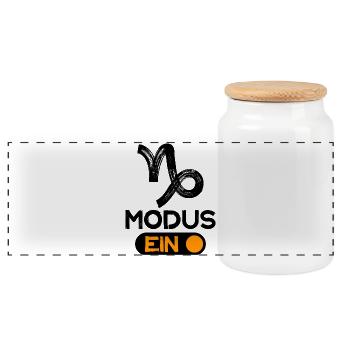 Zodiac Statement Capricorn Astrology Horoscope - Panoramic Cookie Jar with Wooden Lid - white - Front