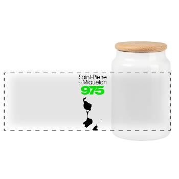 Saint-Pierre & Miquelon - Boîte à biscuits avec couvercle en bois - blanc - Devant