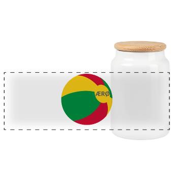 Ærø Beach Ball Denmark Flag Ostsee Dänemark Aeroe - Panorama Keksdose mit Holzdeckel - Weiß - Vorne