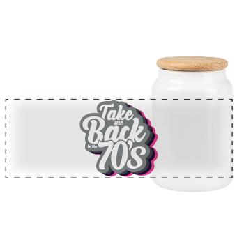 Take Me Back To The 70s - Panoramic Cookie Jar with Wooden Lid - white - Front