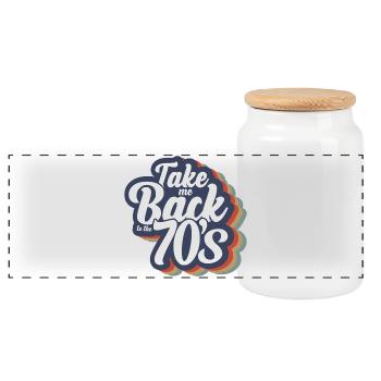 Take Me Back To The 70s - Panoramic Cookie Jar with Wooden Lid - white - Front