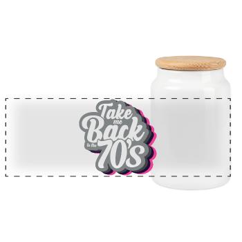 Take Me Back To The 70s - Panoramic Cookie Jar with Wooden Lid - white - Front