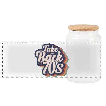 Take Me Back To The 70s - Panoramic Cookie Jar with Wooden Lid - white - Front