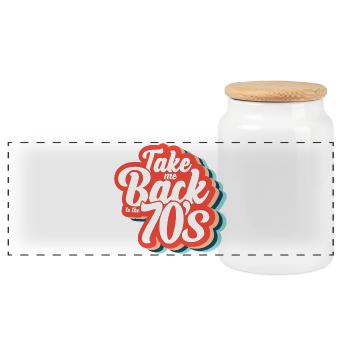 Take Me Back To The 70s - Panoramic Cookie Jar with Wooden Lid - white - Front