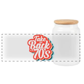 Take Me Back To The 70s - Panoramic Cookie Jar with Wooden Lid - white - Front