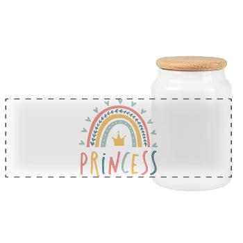 princess - rainbow - Panorama Keksdose mit Holzdeckel - Weiß - Vorne