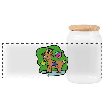 Horoscope des signes du zodiaque Capricorne - Boîte à biscuits avec couvercle en bois - blanc - Devant