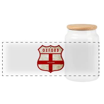 Armoiries de l'Angleterre Oxford - Boîte à biscuits avec couvercle en bois - blanc - Devant