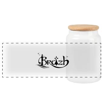 Breizh - Panoramic Cookie Jar with Wooden Lid - white - Front