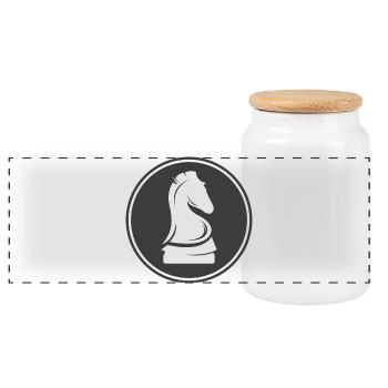 Icône d’échecs Icône logo icône graphique Club Bouton - Boîte à biscuits avec couvercle en bois - blanc - Devant