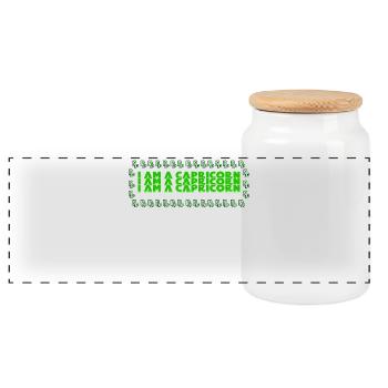 Horoscope Statement Capricorn Heaven Superstition - Panoramic Cookie Jar with Wooden Lid - white - Front