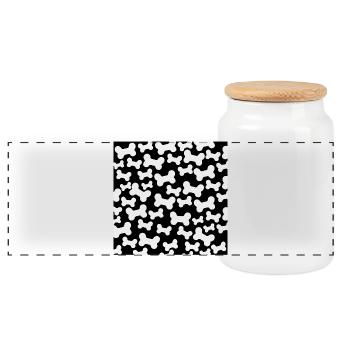 Menschenknochen Muster, gruselige Prints, schenken - Panorama Keksdose mit Holzdeckel - Weiß - Vorne