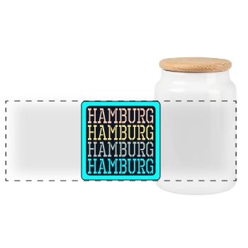 HAMBURG - WELCOME RECEPTION - FAREWELL - Panoramic Cookie Jar with Wooden Lid - white - Front