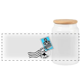 Brittany - Panoramic Cookie Jar with Wooden Lid - white - Front