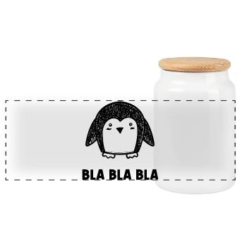Tier Pinguin Vogel Kalt Spruch Südpol - Panorama Keksdose mit Holzdeckel - Weiß - Vorne