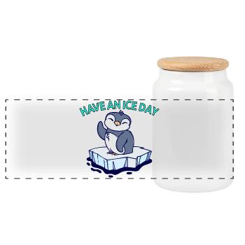 Cool Pinguin Eis Statement Vogel Tier Antarktis - Panorama Keksdose mit Holzdeckel - Weiß - Vorne