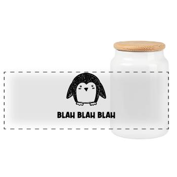 Pinguin Spruch Vogel Tier Kalt Antarktis - Panorama Keksdose mit Holzdeckel - Weiß - Vorne