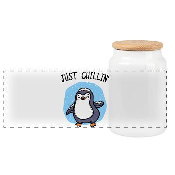Schnee Cool Pinguin Statement Antarktis Tier Eis - Panorama Keksdose mit Holzdeckel - Weiß - Vorne