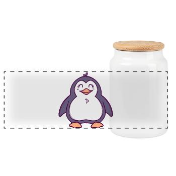 Süß Vogel Tier Pinguin Seevogel Zoo - Panorama Keksdose mit Holzdeckel - Weiß - Vorne