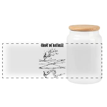 chant de bataille - Boîte à biscuits avec couvercle en bois - blanc - Devant