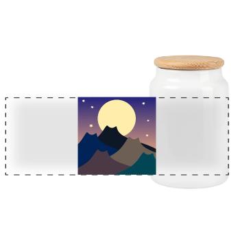 FULL MOON CATS MOUNTAINS - Panoramic Cookie Jar with Wooden Lid - white - Front