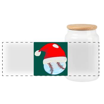 BASEBALL DE NOËL - Boîte à biscuits avec couvercle en bois - blanc - Devant
