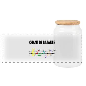 Chant de bataille - Boîte à biscuits avec couvercle en bois - blanc - Devant