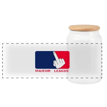 Majeur league - Boîte à biscuits avec couvercle en bois - blanc - Devant