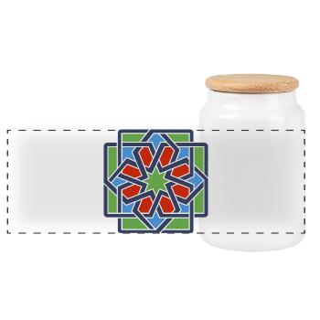Andalusia 4 - Panoramic Cookie Jar with Wooden Lid - white - Front