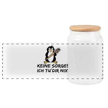 Antarktis Pinguin Zoo Tier Vogel Südpol Statement - Panorama Keksdose mit Holzdeckel - Weiß - Vorne