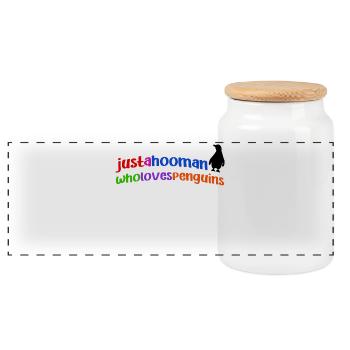 Pinguin Cool Statement Tier Südpol Vogel - Panorama Keksdose mit Holzdeckel - Weiß - Vorne