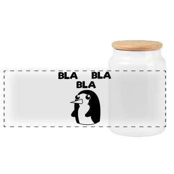 Kalt Pinguin Spruch Zoo Tier Seevogel Südpol - Panorama Keksdose mit Holzdeckel - Weiß - Vorne