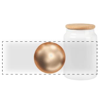 Golden Ball - Panoramic Cookie Jar with Wooden Lid - white - Front