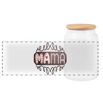 Geschenkideen für MAMA - MUTTERTAG - Panorama Keksdose mit Holzdeckel - Weiß - Vorne