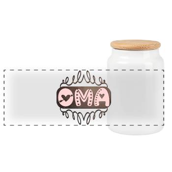 Gift ideas for grandma - OMA - Panoramic Cookie Jar with Wooden Lid - white - Front