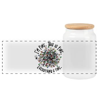 Lustige Weihnachten - Mir geht es gut. Das macht Spaß. Alles in der Brandung - Panorama Keksdose mit Holzdeckel - Weiß - Vorne