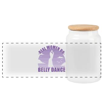 Danse du ventre Danseuse du ventre Danseur Cadeau - Boîte à biscuits avec couvercle en bois - blanc - Devant
