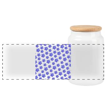 schöne frühlingsmode, natürliches Blumenmuster kle - Panorama Keksdose mit Holzdeckel - Weiß - Vorne