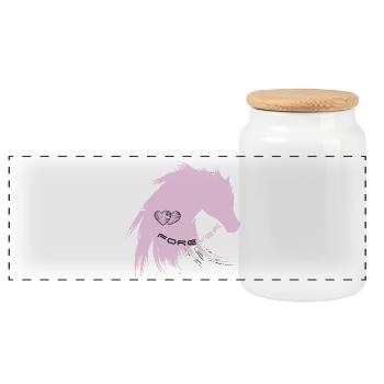 Cheval Amour Équitation Sport Cheval Amour Pink Mane Gir - Boîte à biscuits avec couvercle en bois - blanc - Devant