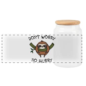Jungle Animal Statement Paresseux Sommeil Paresseux - Boîte à biscuits avec couvercle en bois - blanc - Devant