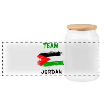 Design du drapeau de l'équipe de - Boîte à biscuits avec couvercle en bois - blanc - Devant
