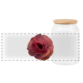 Rosa Rose Blütenpracht - Panorama Keksdose mit Holzdeckel - Weiß - Vorne