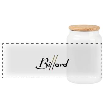 Billard - Panorama Keksdose mit Holzdeckel - Weiß - Vorne