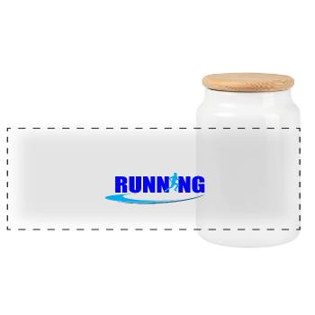 running - Boîte à biscuits avec couvercle en bois - blanc - Devant