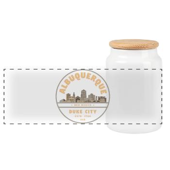 Silhouette de Duke City Albuquerque - Boîte à biscuits avec couvercle en bois - blanc - Devant