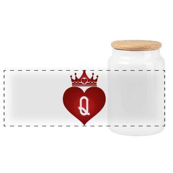 Reine de cœur - Boîte à biscuits avec couvercle en bois - blanc - Devant