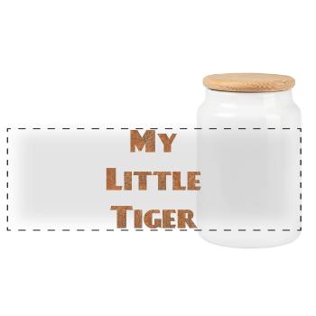 My little Tiger, fur prints, gestromt - Panorama Keksdose mit Holzdeckel - Weiß - Vorne