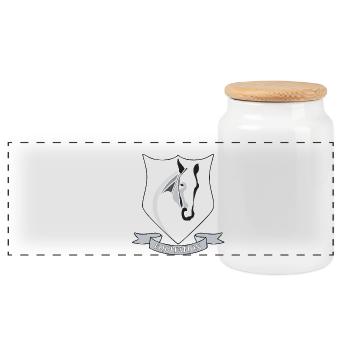 Equitation - Boîte à biscuits avec couvercle en bois - blanc - Devant