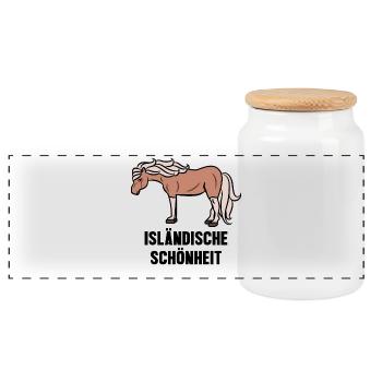 Chevaux Chevaux islandais Déclaration Cheval Fou - Boîte à biscuits avec couvercle en bois - blanc - Devant