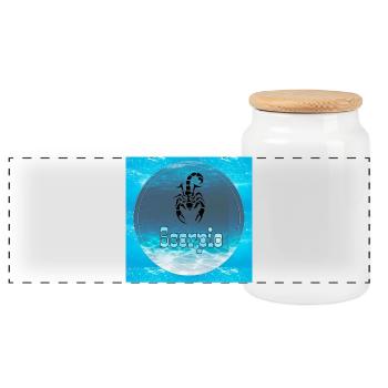 Scorpion - Boîte à biscuits avec couvercle en bois - blanc - Devant